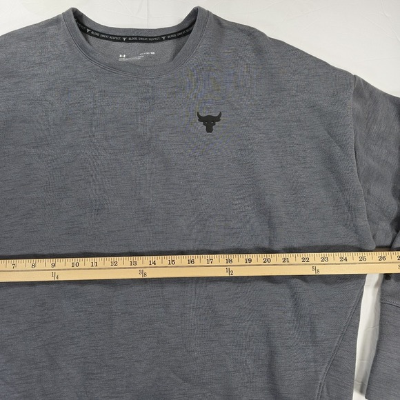 Under Armour Womens Project Rock Sweatshirt Charged Cotton Fleece Crew Gray XL - Picture 9 of 12